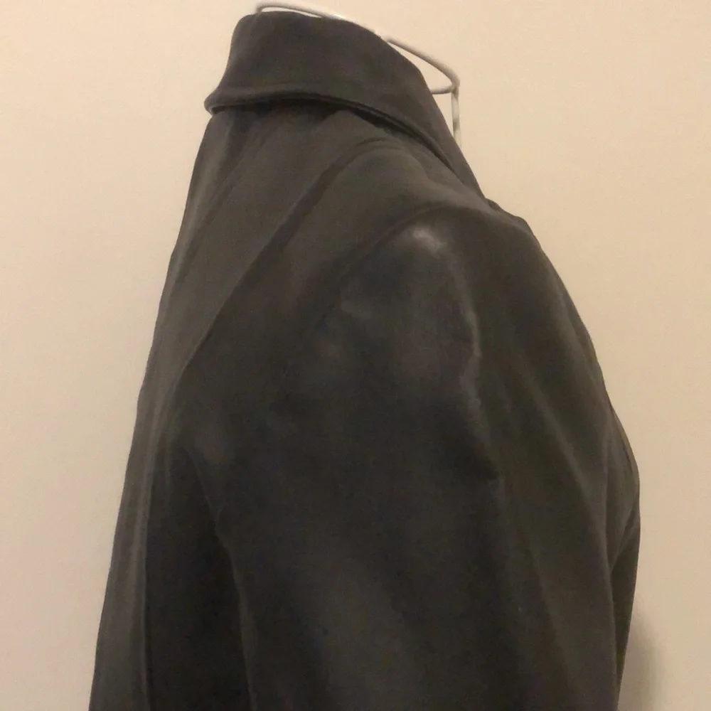 Victoria Secret - MODA International Genuine Black Leather Jacket. - Picture 4 of 12